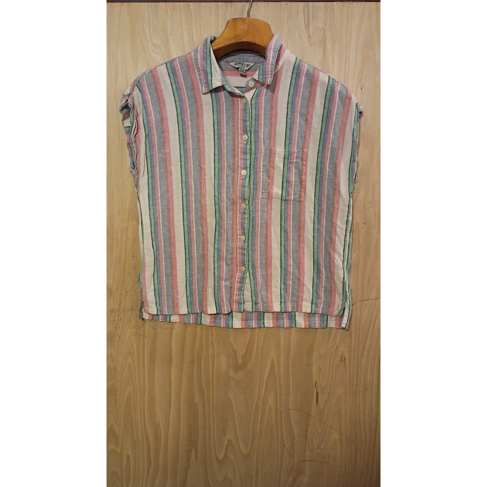 Orvis Classic Collection Multi Color Striped Shirt Small. Cabancore, Pastel.